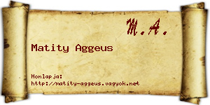 Matity Aggeus névjegykártya